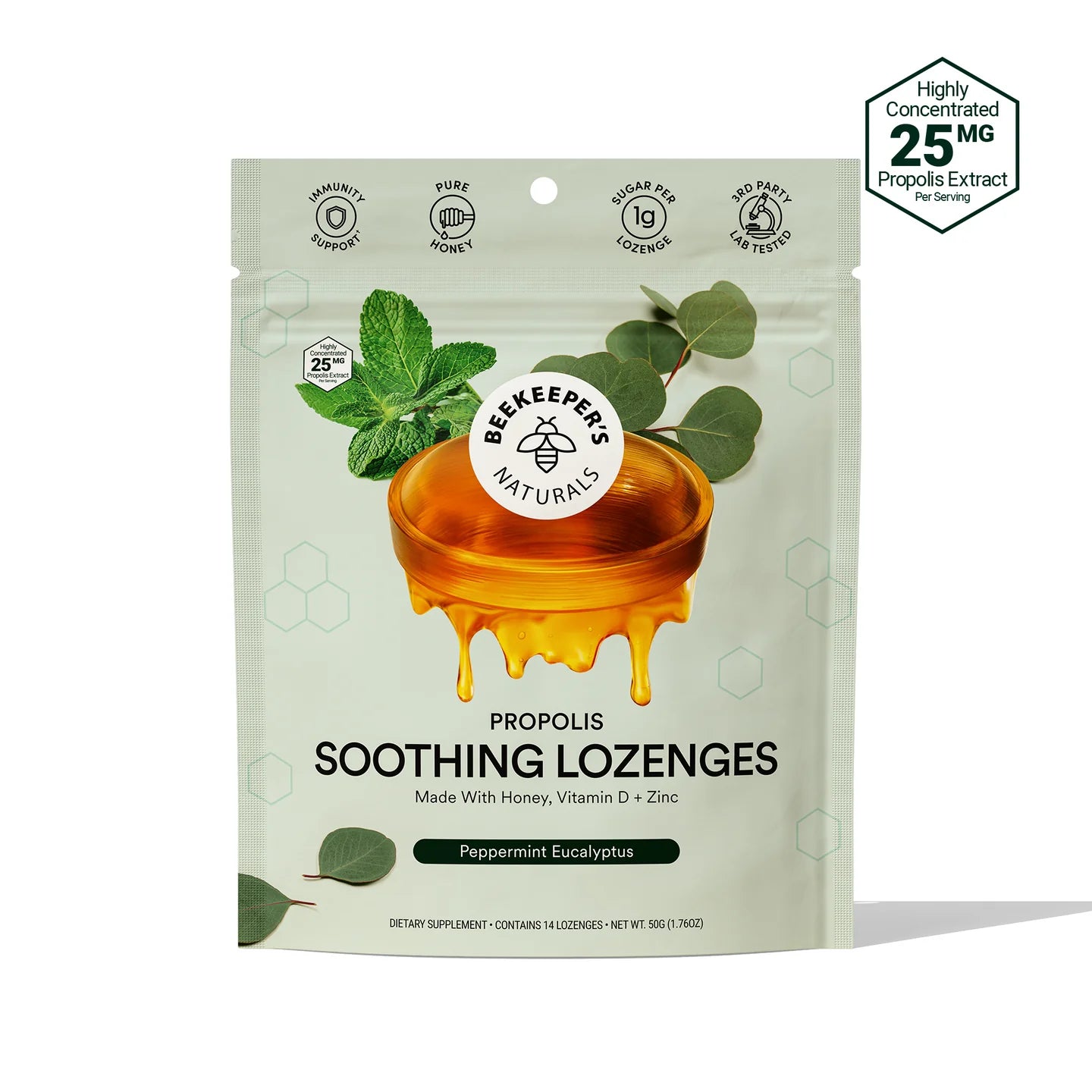 Beekeeper's Naturals Mint Eucalyptus Lozenges